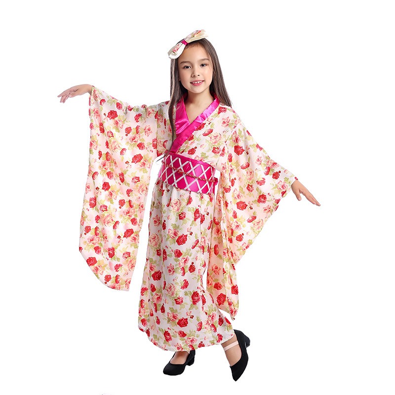Asian Cosplay Anime - Traje de Kimono Japonês para Meninas,
