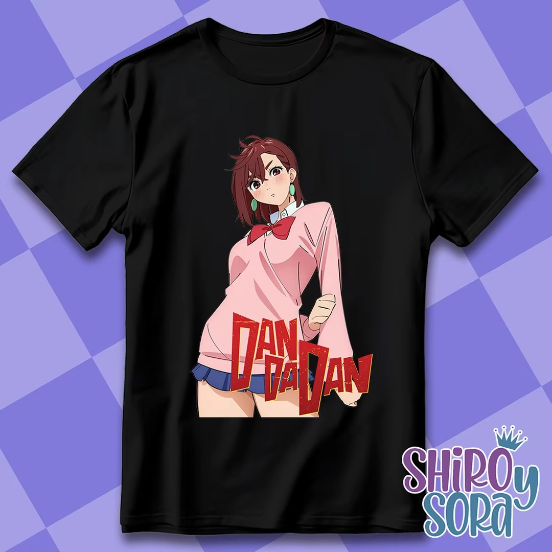 Anime Cosplay Title - Camiseta Preta Oversized de Algodão Dandadan