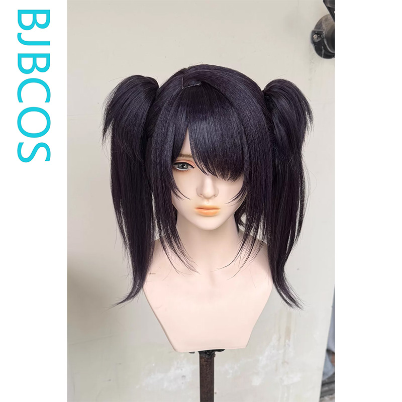 Anime Cosplay Girl With Black Hair - Peruca Estilizada ‌ Peruca de Cosplay