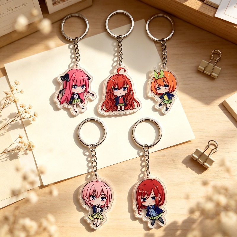 Quintuplets Anime Cosplay - 5 peças de chaveiros de acrílico