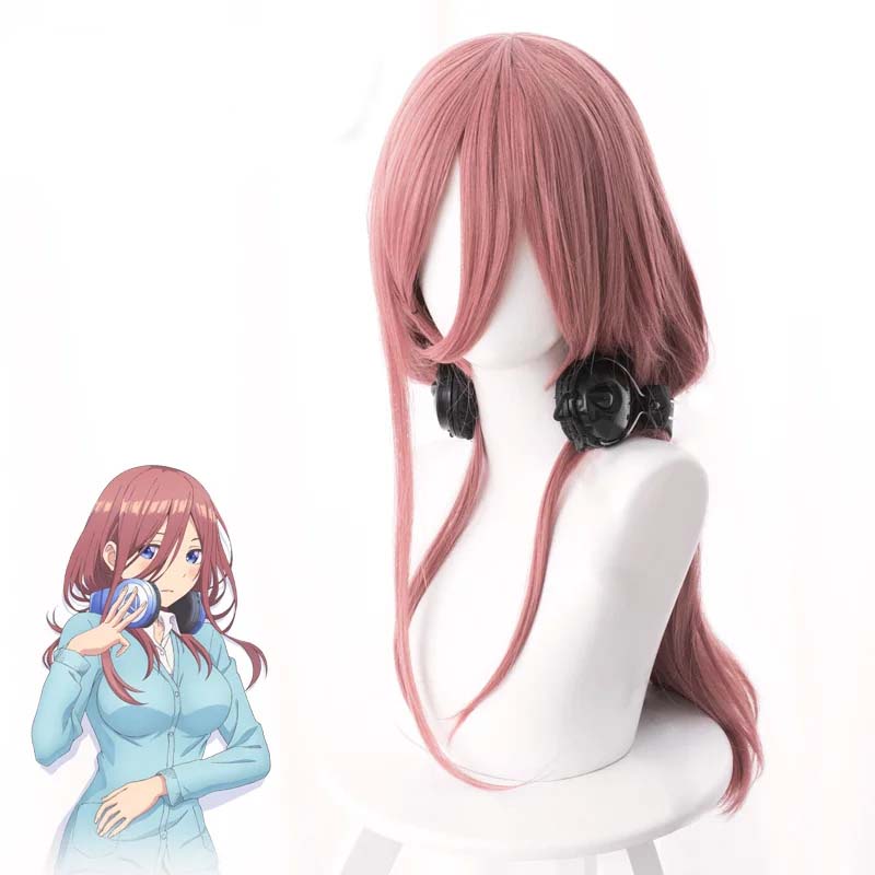 Quintuplets Anime Cosplay - Peruca Cosplay Rosa Escuro 50cm Resistente