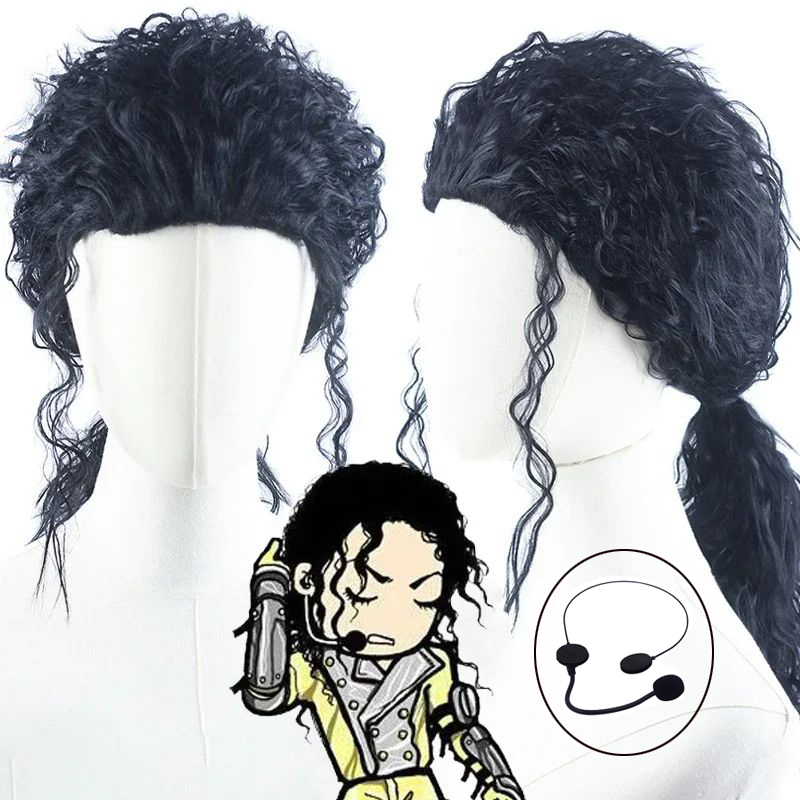 Peruca Preta MJ Michael Cospla - Anime Cosplay Long Black Hair avaliação e preço