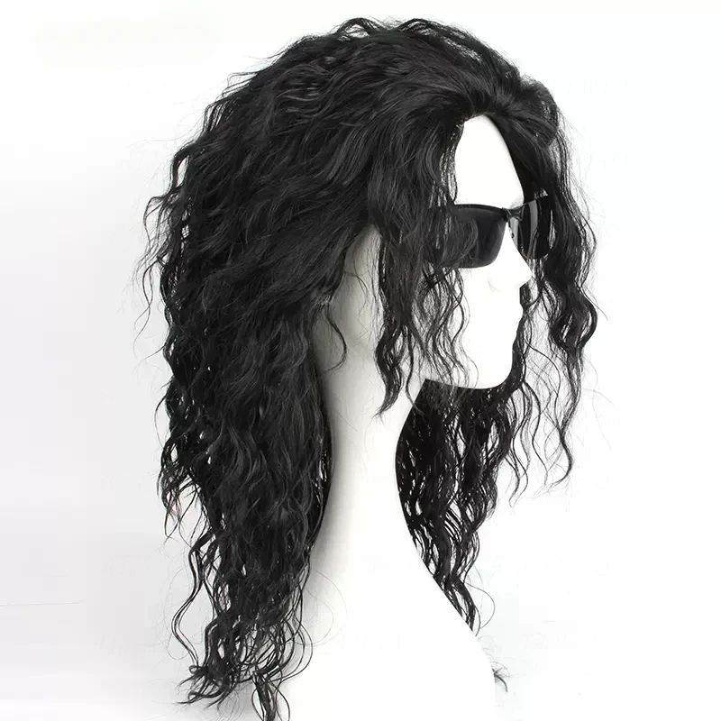 Peruca Preta MJ Michael Cospla - Anime Cosplay Long Black Hair avaliação e preço