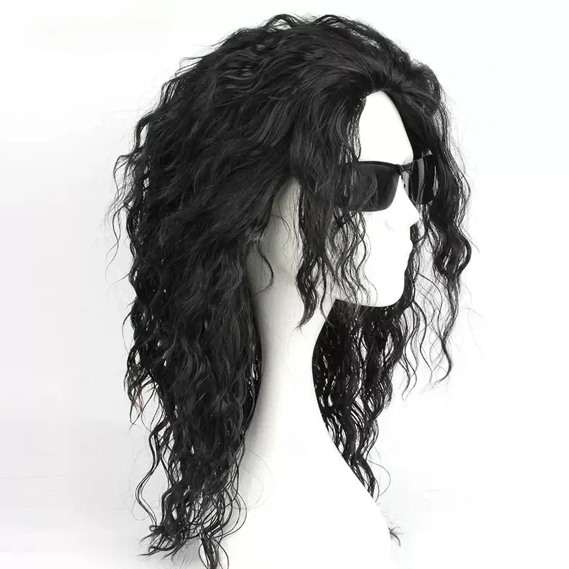 Peruca Preta Cacheada Média Lo - Anime Cosplay Long Black Hair avaliação e preço