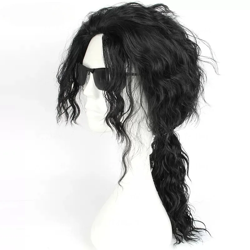 Peruca Preta Cacheada Média Lo - Anime Cosplay Long Black Hair avaliação e preço