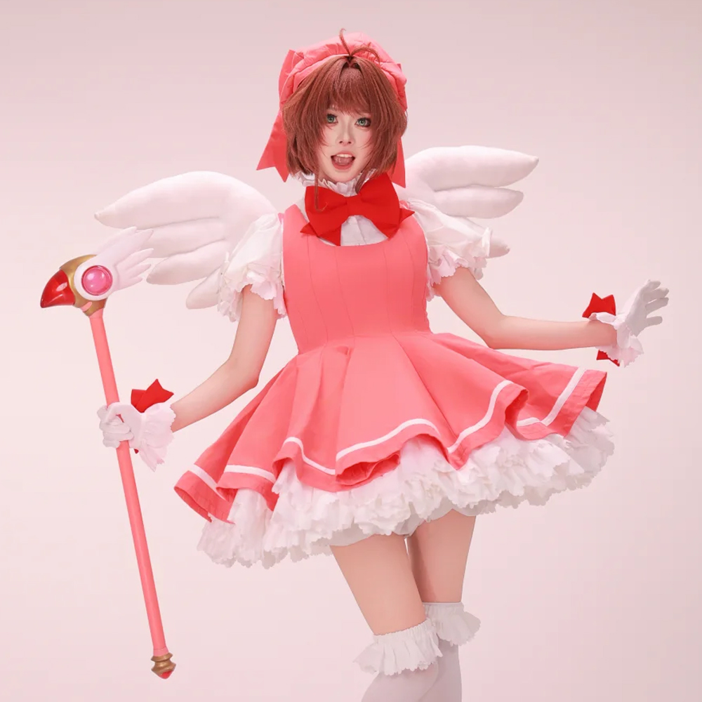 Kinomoto sakura cosplay rosa l - Anime Cosplay Easy avaliação e preço