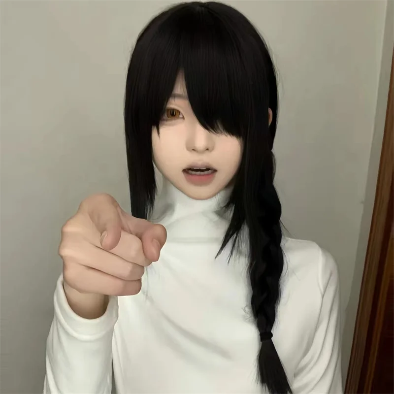 Anime motosserra homem tayuta  - Anime Cosplay Long Black Hair avaliação e preço