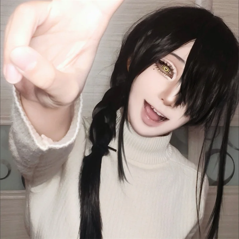 Anime motosserra homem tayuta  - Anime Cosplay Long Black Hair avaliação e preço