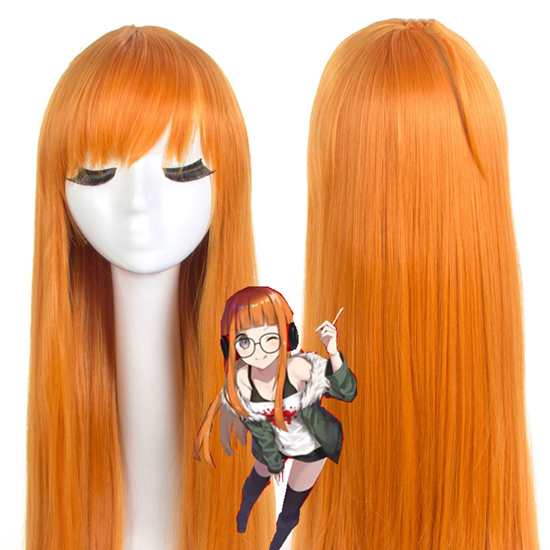 Peruca Longa Lisa Laranja de C - Anime Cosplay Easy avaliação e preço