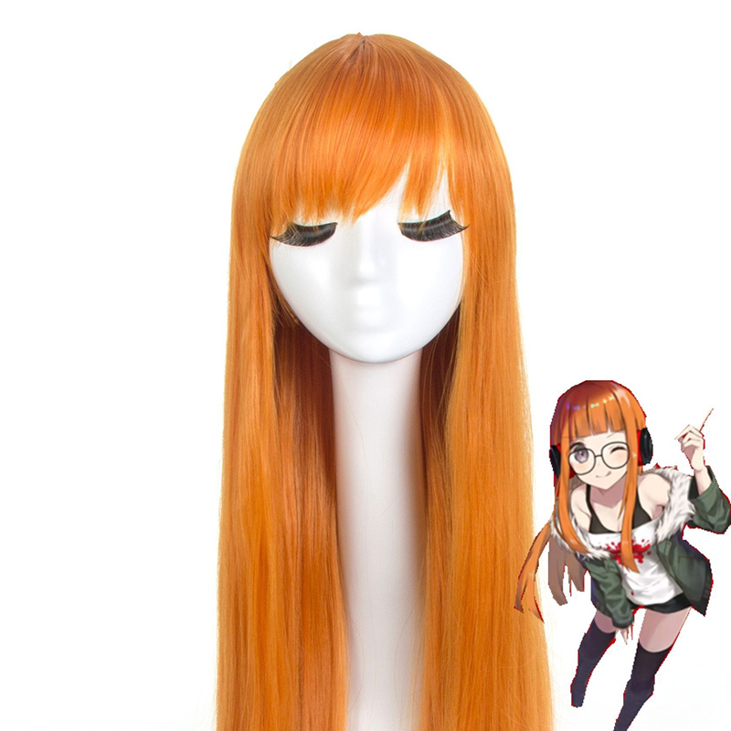 Peruca Longa Lisa Laranja de C - Anime Cosplay Easy avaliação e preço