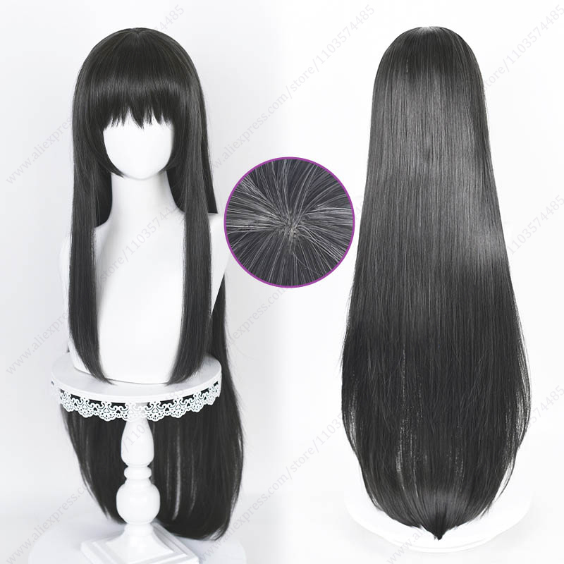 Peruca longa reta de cosplay A - Anime Cosplay Long Black Hair avaliação e preço