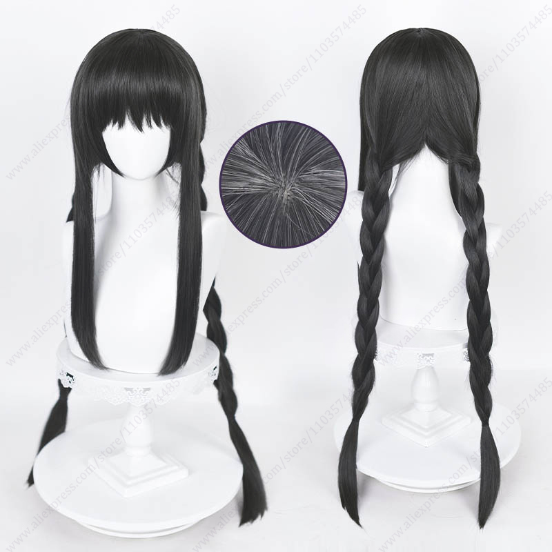 Peruca longa reta de cosplay A - Anime Cosplay Long Black Hair avaliação e preço