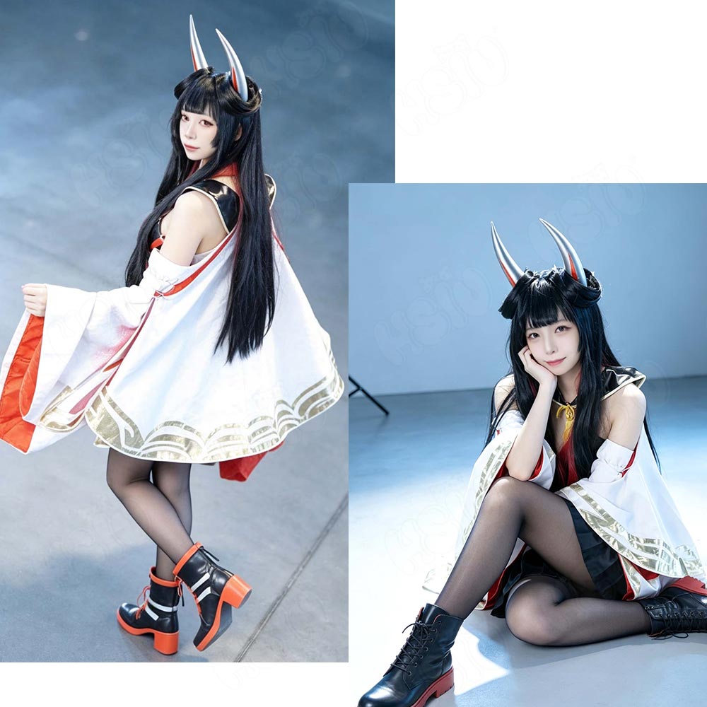 Peruca de Cosplay HSIU Game Az - Anime Cosplay Long Black Hair avaliação e preço