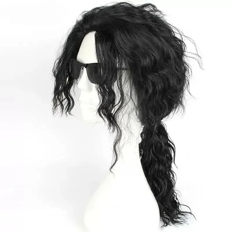 Peruca Preta MJ Michael Cospla - Anime Cosplay Long Black Hair avaliação e preço