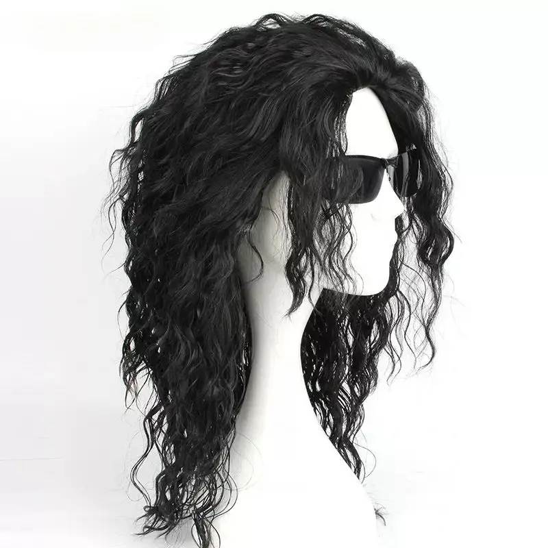 Peruca Preta MJ Michael Cospla - Anime Cosplay Long Black Hair avaliação e preço