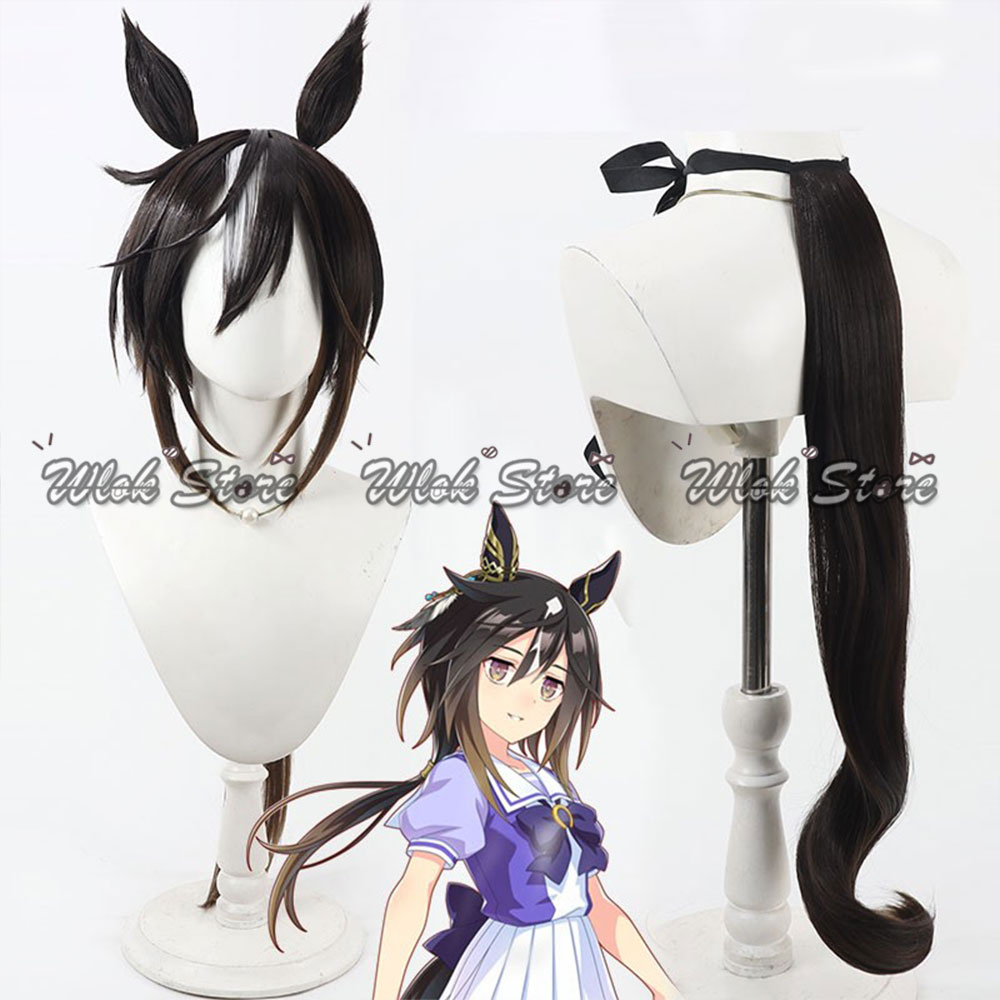 Umamusume bonito derby ficar o - Anime Cosplay Long Black Hair avaliação e preço