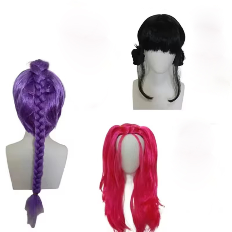 Peruca Sintética Longa Roxa pa - Anime Cosplay Girl With Black Hair avaliação e preço