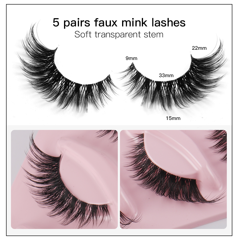 5 pares de cílios de olho de g - Anime Cosplay Lashes avaliação e preço