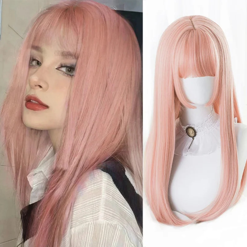 Peruca Sintética Longa Lisa Ho - Anime Cosplay Girl With Black Hair avaliação e preço