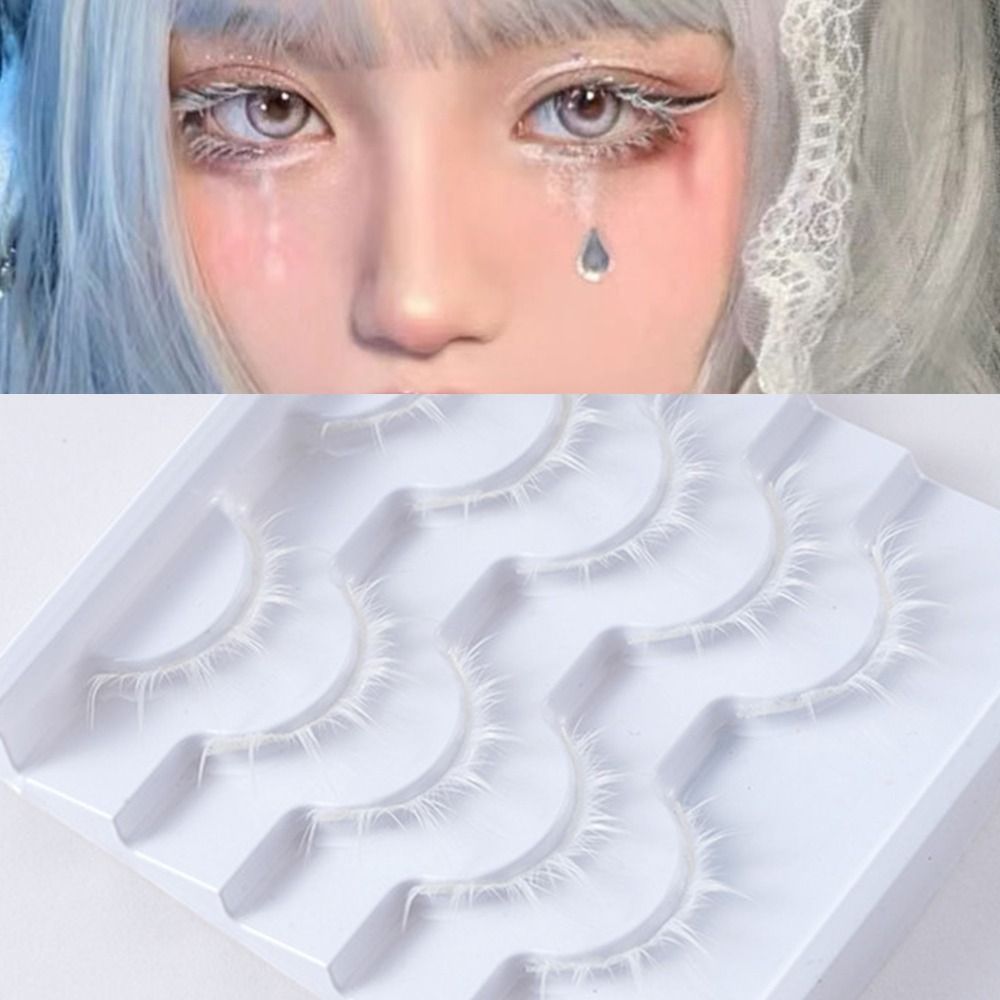 Cílios Postiços Brancos Estilo - Anime Cosplay Lashes avaliação e preço