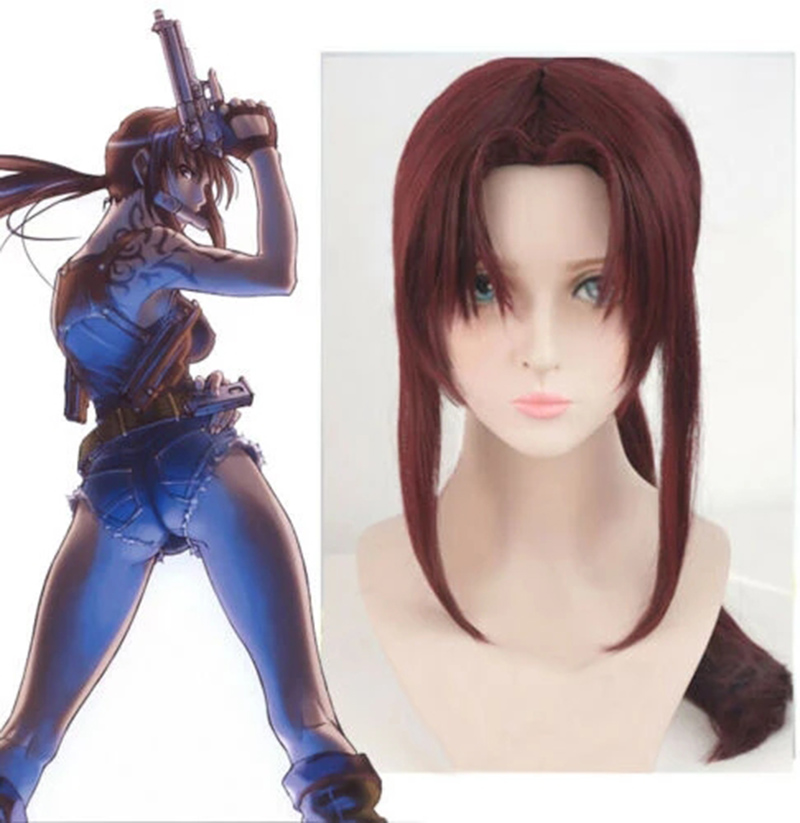 Novo LAGOON PRETO Rebecca Revy - Anime Cosplay Long Black Hair avaliação e preço