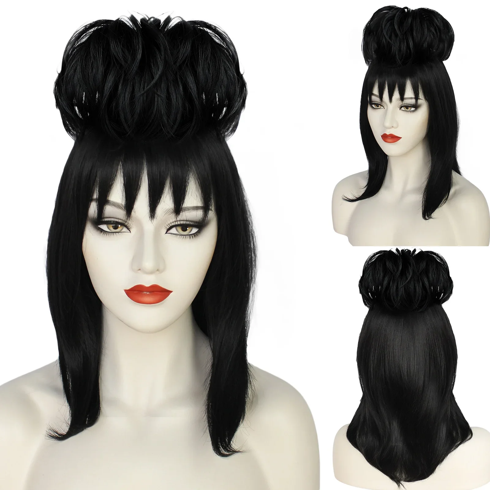 Lydia deetz peruca cosplay ves - Anime Cosplay Girl With Black Hair avaliação e preço