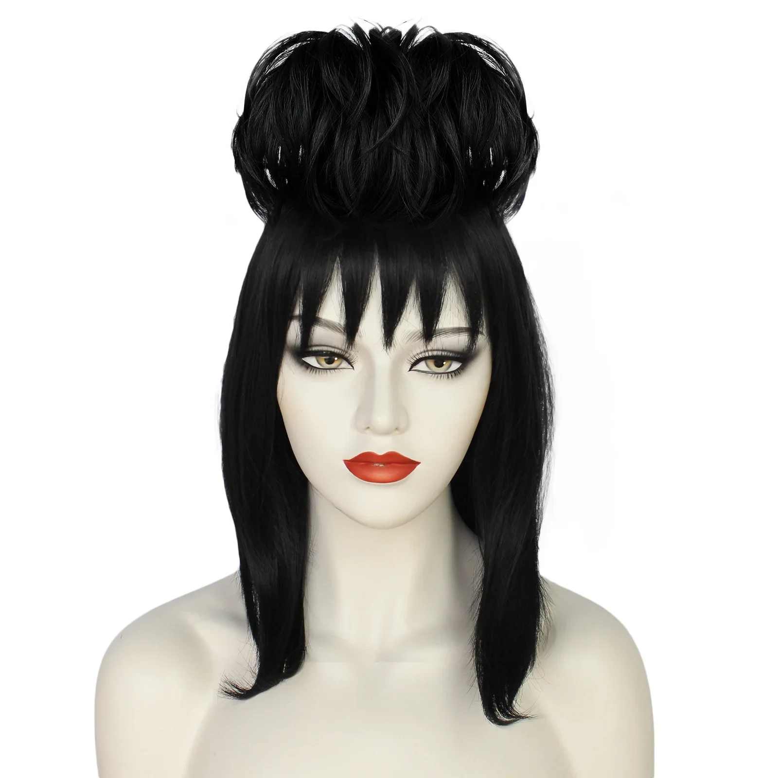 Lydia deetz peruca cosplay ves - Anime Cosplay Girl With Black Hair avaliação e preço