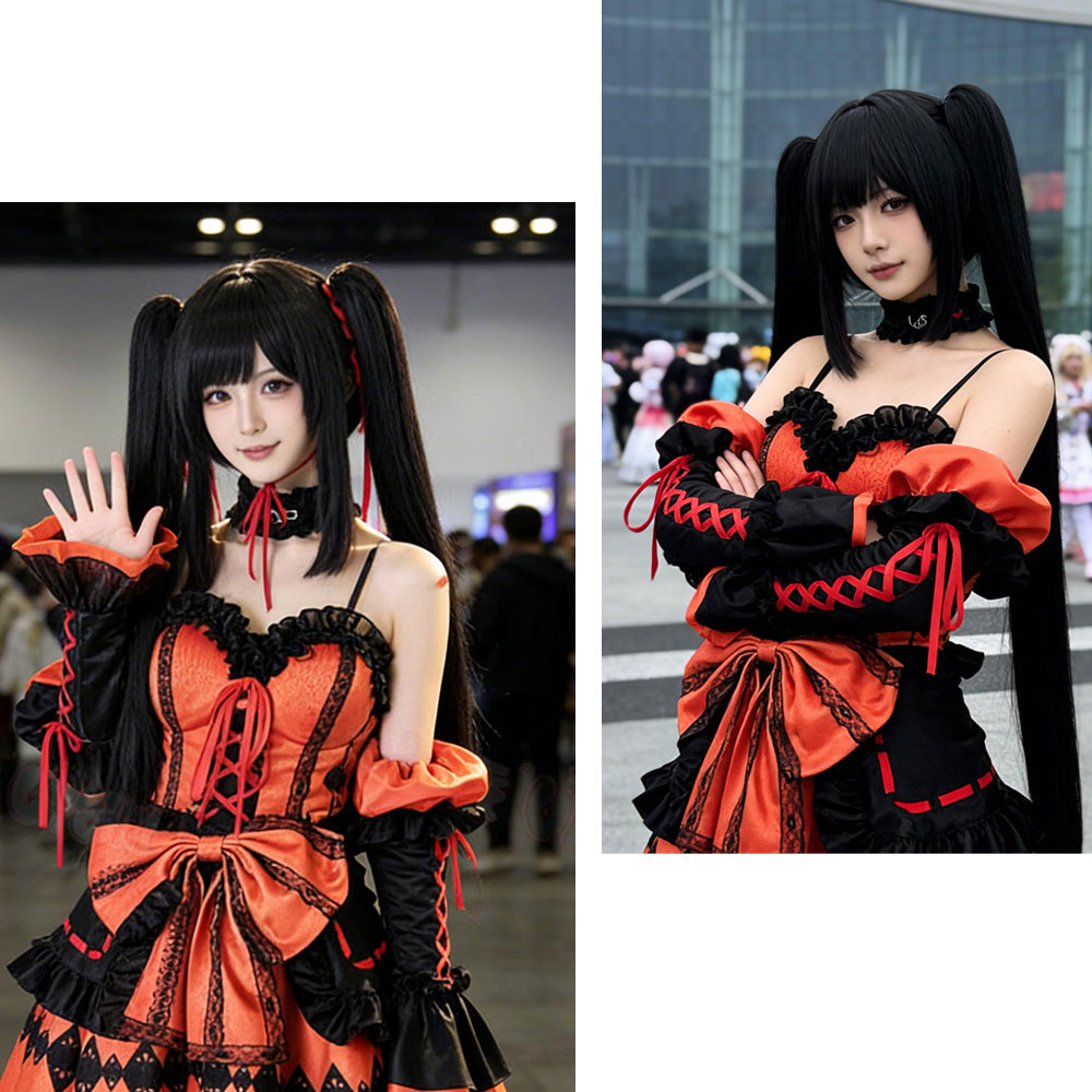 Peruca Cosplay Date A Live Tok - Anime Cosplay Long Black Hair avaliação e preço