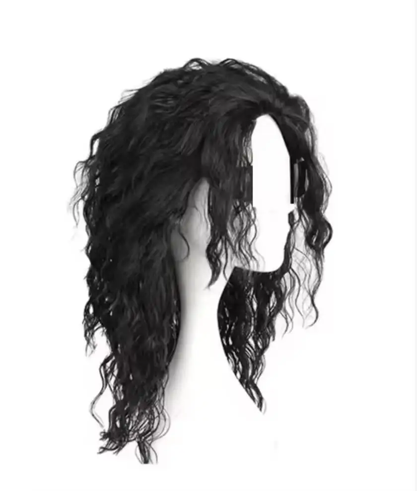 Peruca Preta Cacheada Média Lo - Anime Cosplay Long Black Hair avaliação e preço